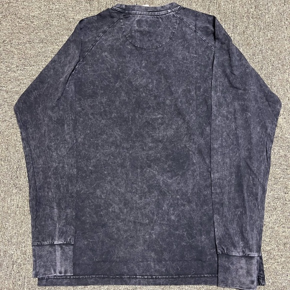 Kangol Black Acid Wash Long-Sleeve Cotton T-Shirt w/Logo Size Medium - Picture 3 of 3